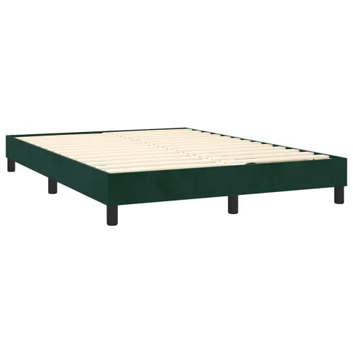Boxspring - Krevet s oprugama i madracem tamnozeleni 140x200 cm baršunasti - Tamnozelena 140 x 200 cm vodoravne pruge Cijena