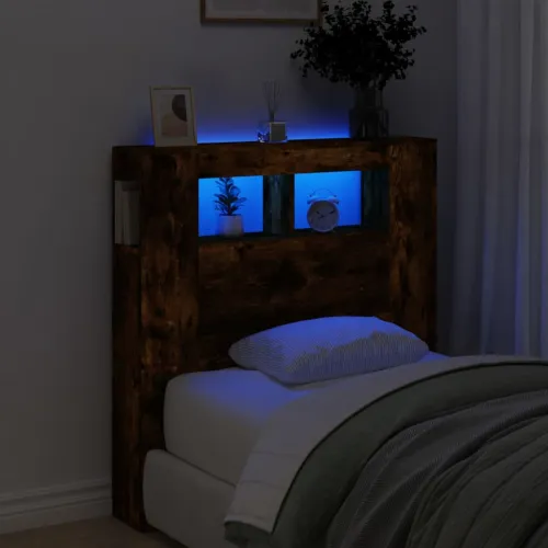 LED uzglavlje boja dimljenog hrasta 100x18,5x103,5 cm - Dimljeni hrast 100 x 103.5 cm 1 Dimljeni hrast Cijena