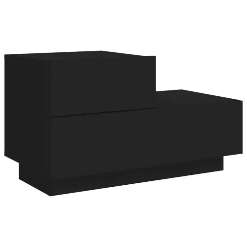 Noćni ormarić s LED svjetlima crni 70 x 36 x 40,5 cm - Crna 1 Cijena