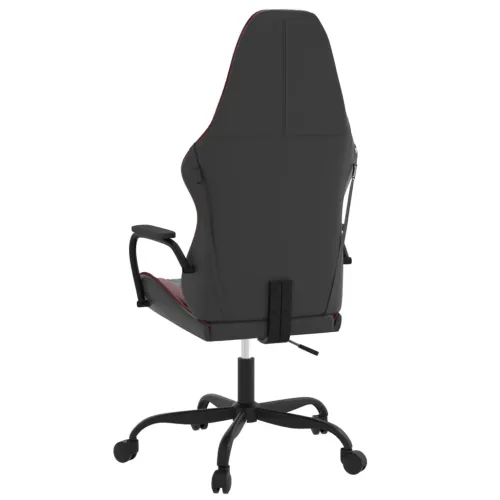 Masažna Gaming stolica crna i crvena boja vina od umjetne kože - Crna i crvena boja vina Cijena
