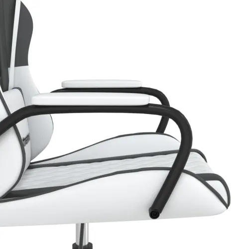 Masažna Gaming stolica bijelo-crna od umjetne kože - Bijela i crna Cijena