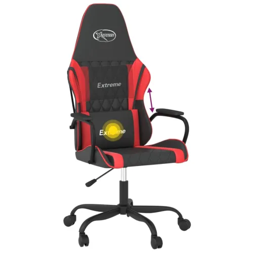 Masažna Gaming stolica crno-crvena od umjetne kože - Crna i crvena Cijena