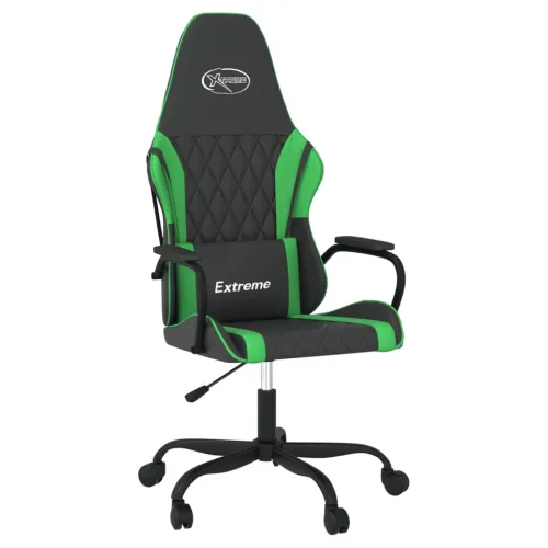 Masažna Gaming stolica crno-zelena od umjetne kože - Crna i zelena Cijena