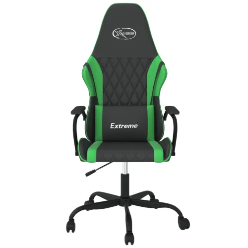 Masažna Gaming stolica crno-zelena od umjetne kože - Crna i zelena Cijena