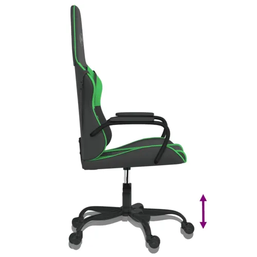 Masažna Gaming stolica crno-zelena od umjetne kože - Crna i zelena Cijena
