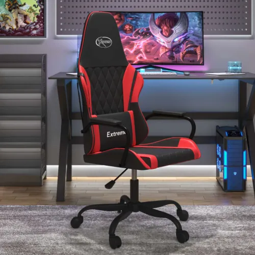 Gaming stolica crno-crvena od umjetne kože - Crvena Cijena