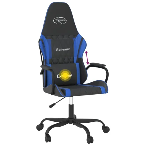 Masažna Gaming stolica crno-plava od umjetne kože - Crna i plava Cijena