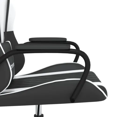 Masažna Gaming stolica od umjetne kože crno-bijela - Crno-bijelo Cijena