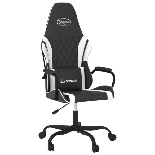 Gaming stolica od umjetne kože crno-bijela - Bijela Cijena