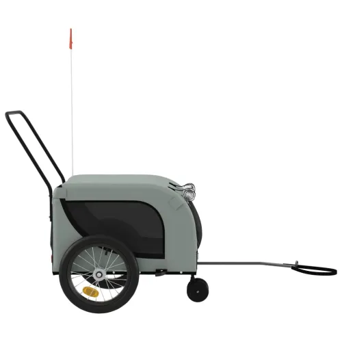 Prikolica za bicikl za ljubimce sivo-crna od tkanine i željeza - Siva i crna 125 x 63 x 66 cm Cijena