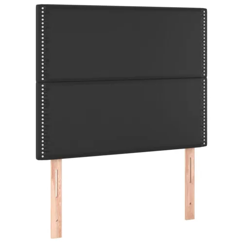Boxspring - Krevet s oprugama i madracem crni 100x200 cm od umjetne kože - Crna 100 x 200 cm Obično s čavlima Cijena