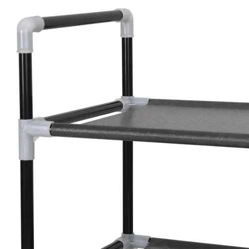 Stalak za cipele s 10 polica od metala i netkane tkanine crni - Crna 100 x 29.5 x 170 cm 1 1 Cijena