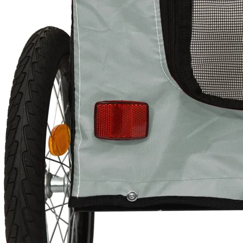 Prikolica za bicikl za ljubimce crno-siva od tkanine i željeza - Crna i siva 68 x 134 x 73 cm Cijena