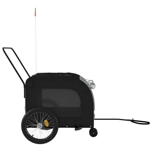 Prikolica za bicikl za ljubimce crno-siva od tkanine i željeza - Crna i siva 68 x 134 x 73 cm Cijena
