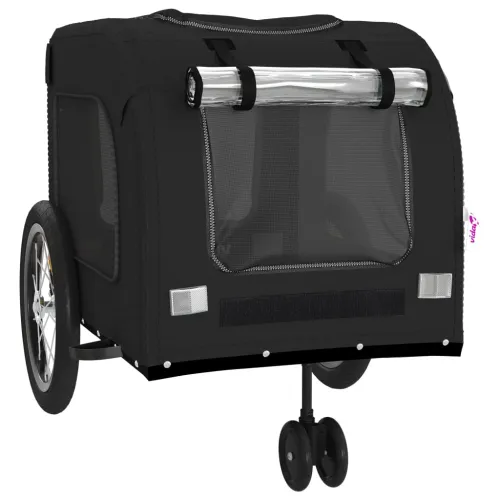 Prikolica za bicikl za ljubimce crna od tkanine i željeza - Crna 63 x 121 x 65 cm Cijena