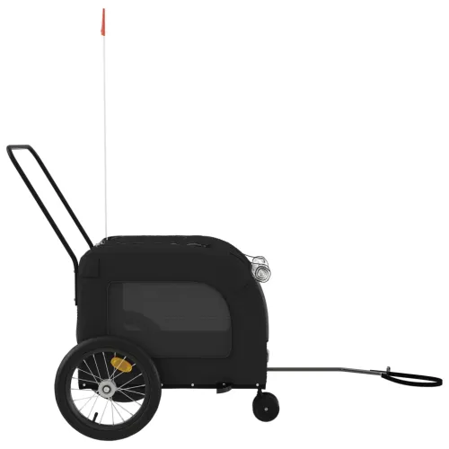 Prikolica za bicikl za ljubimce crna od tkanine i željeza - Crna 63 x 121 x 65 cm Cijena
