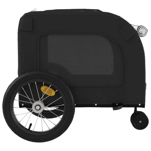 Prikolica za bicikl za ljubimce crna od tkanine i željeza - Crna 63 x 121 x 65 cm Cijena