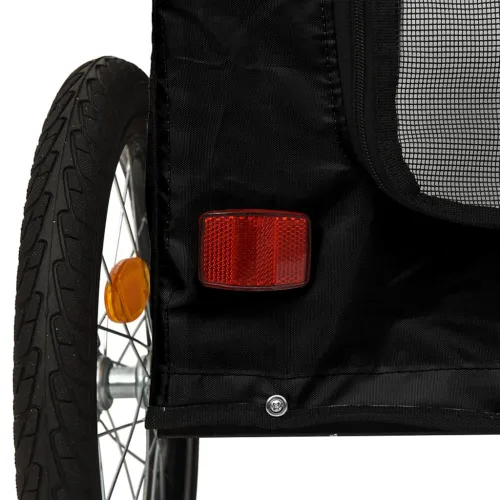 Prikolica za bicikl za ljubimce crna od tkanine i željeza - Crna 63 x 121 x 65 cm Cijena