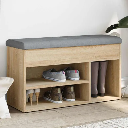Klupa za cipele boja hrasta 82 x 32 x 45,5 cm konstruirano drvo - Sonoma hrast Cijena