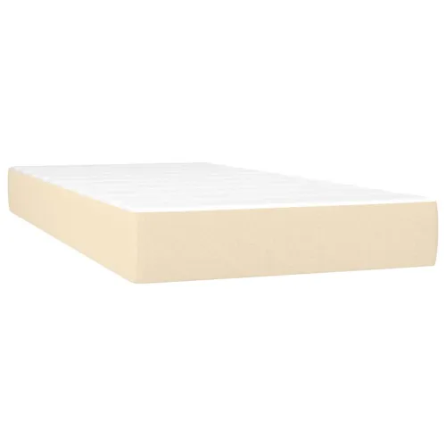 Krevet box spring s madracem LED krem 90x190 cm od tkanine - Krema 90 x 190 cm Dizajn s gumbima Cijena