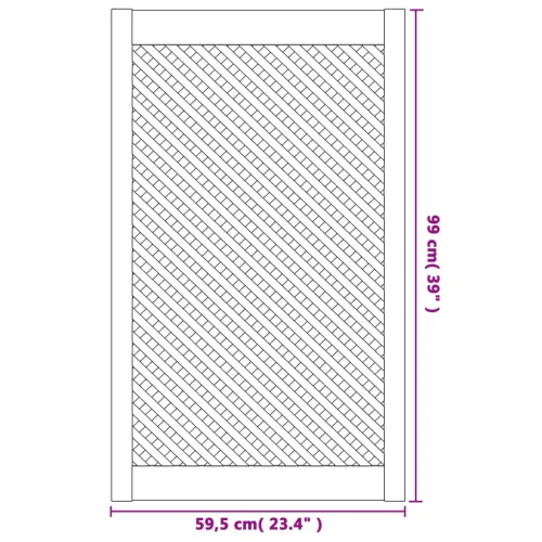 Vrata za ormarić rešetkasti dizajn 2 kom 59,5x99 cm borovina - 59.5 x 99 cm Cijena