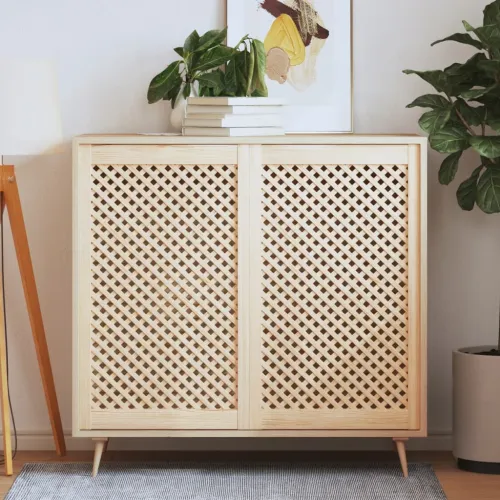 Vrata za ormarić rešetkasti dizajn 2 kom 59,5x99 cm borovina - 59.5 x 99 cm Cijena