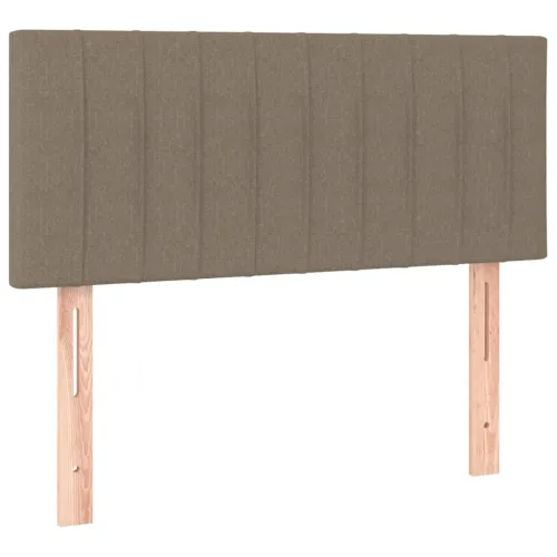 Krevet box spring s madracem LED smeđesivi 80 x 200 cm tkanina - Sivo-smeđa 80 x 200 cm Okomite pruge Cijena