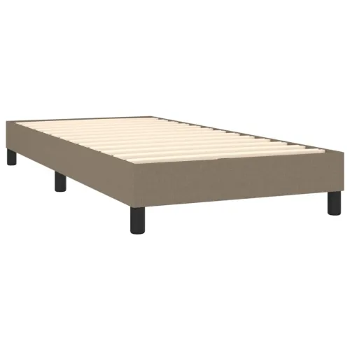 Krevet box spring s madracem LED smeđesivi 80 x 200 cm tkanina - Sivo-smeđa 80 x 200 cm Okomite pruge Cijena