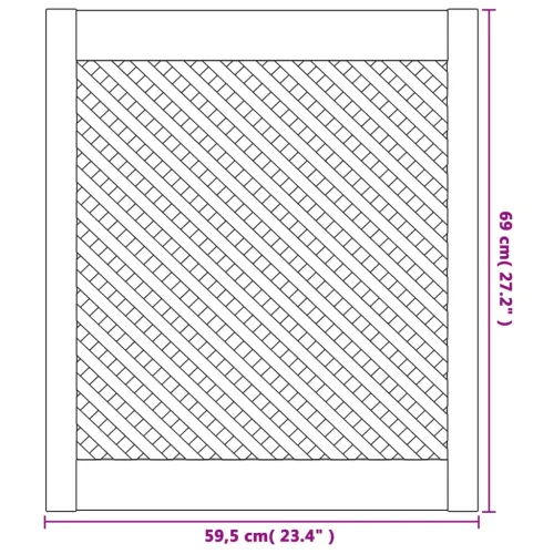 Vrata za ormarić rešetkasti dizajn 2 kom 59,5x69 cm borovina - 59.5 x 69 cm Cijena