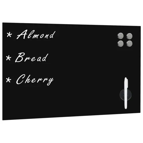 Zidna crna magnetna ploča od stakla 60 x 40 cm  - Crna 60 x 40 cm s dodacima Crna Cijena
