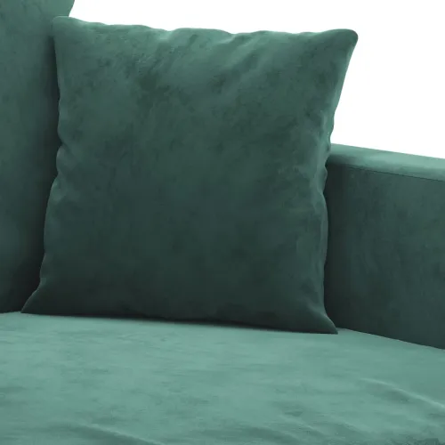 4-dijelni set sofa s jastucima tamnozeleni baršunasti - Tamnozelena 1 Sa naslonom za noge Cijena