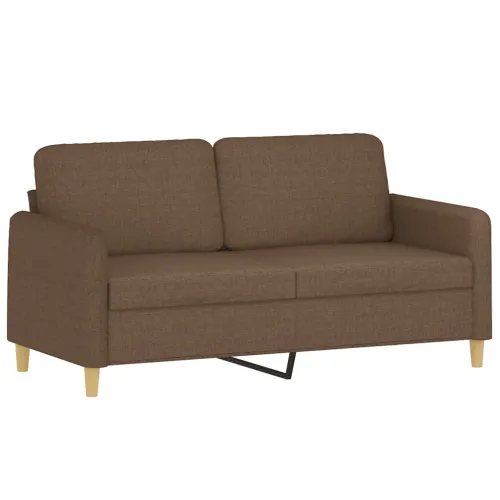 2-dijelni set sofa s jastucima smeđi od tkanine - Smeđa s jastučićima Cijena