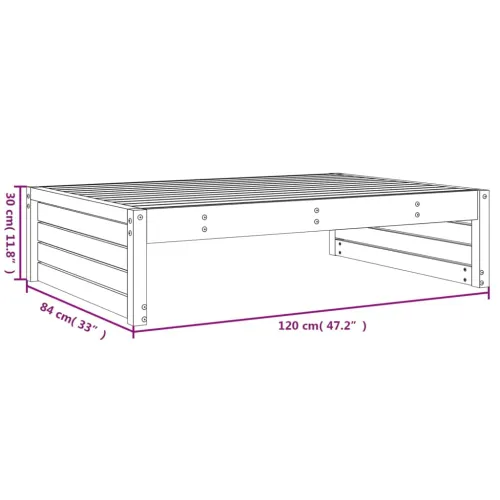 Vrtni tabure 120 x 80 cm od impregnirane borovine - Prirodno impregnirano 1 naslon za noge Cijena