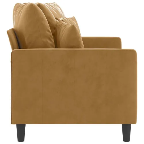 Dvosjed smeđi 140 cm baršunasti - Smeđa 1 140 cm Cijena