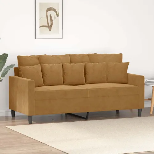 Dvosjed smeđi 140 cm baršunasti - Smeđa 1 140 cm Cijena