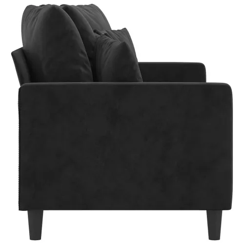 Dvosjed crni 140 cm baršunasti - Crna 1 140 cm Cijena