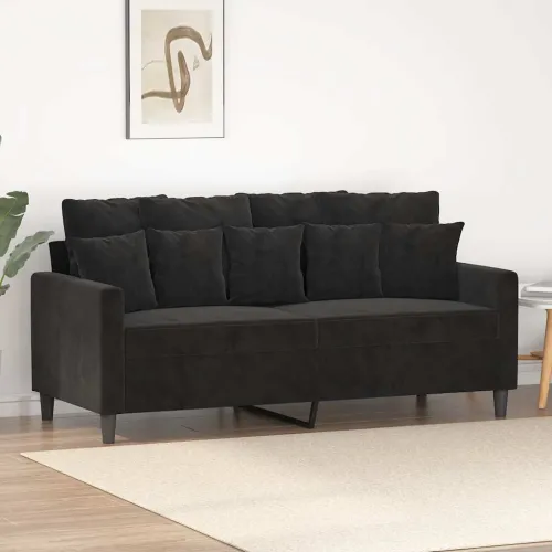 Dvosjed crni 140 cm baršunasti - Crna 1 140 cm Cijena