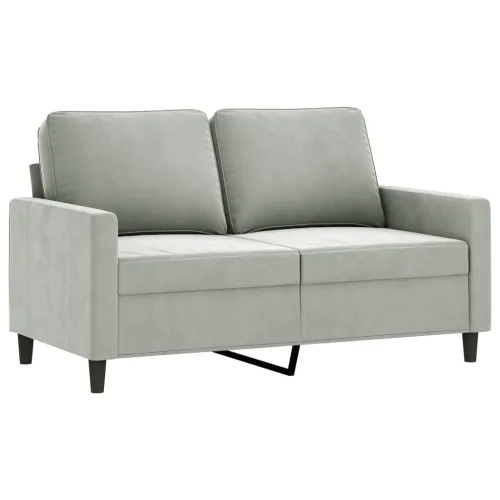3-dijelni set sofa s jastucima svjetlosivi baršunasti - Svjetlosiva s jastučićima Cijena