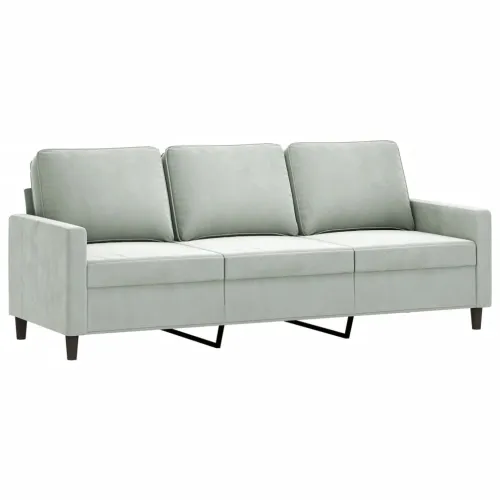 4-dijelni set sofa s jastucima svjetlosivi baršunasti - Svjetlosiva 1 s jastučićima i tabureom Svjetlosiva Cijena