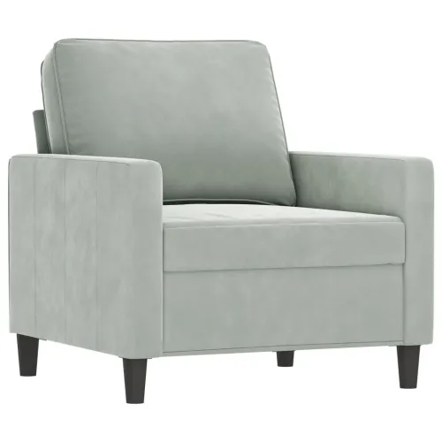 4-dijelni set sofa s jastucima svjetlosivi baršunasti - Svjetlosiva 1 s jastučićima i tabureom Svjetlosiva Cijena