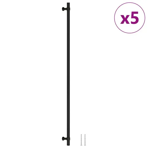 Ručke za ormarić 5 kom crne 480 mm od nehrđajućeg čelika - Crna 480 mm 5 Cijena