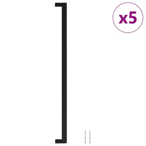 Ručke za ormarić 5 kom crne 480 mm od nehrđajućeg čelika - Crna 480 mm 5 Crna Cijena