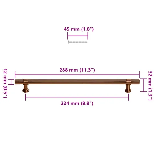Ručke za ormarić 5 kom brončane 480 mm od nehrđajućeg čelika - Bronzana 480 mm 5 Cijena