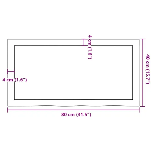 Stolna ploča 80x40x(2-6) cm od netretirane masivne hrastovine - Prirodna 80 x 40 x 6 cm Cijena