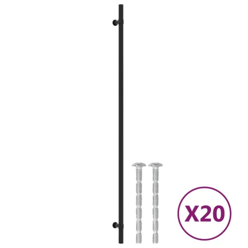 Ručke za ormarić 20 kom crne 480 mm od nehrđajućeg čelika - Crna 480 mm 20 Cijena