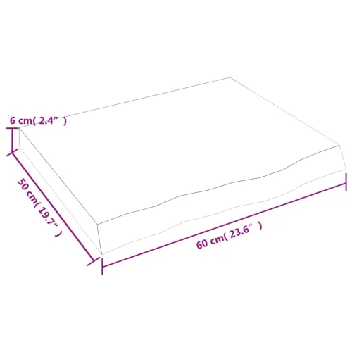 Stolna ploča 60x50x(2-6) cm od netretirane masivne hrastovine - Prirodna 60 x 50 x 6 cm Cijena