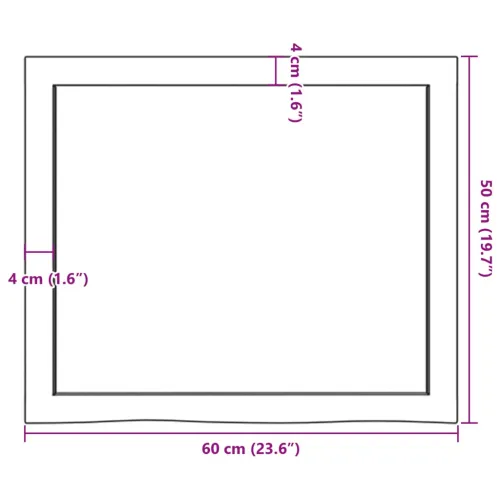 Stolna ploča 60x50x(2-6) cm od netretirane masivne hrastovine - Prirodna 60 x 50 x 6 cm Cijena