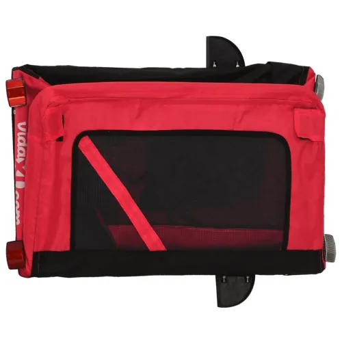 Prikolica za bicikl za ljubimce crveno-crna tkanina i željezo - Crvena 120 x 54.5 x 53 cm Cijena