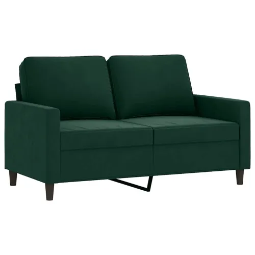 2-dijelni set sofa s jastucima tamnozeleni baršunasti - Tamnozelena bez naslona za noge Cijena