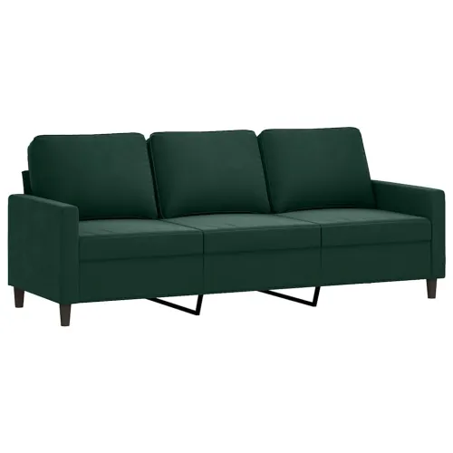 2-dijelni set sofa s jastucima tamnozeleni baršunasti - Tamnozelena bez naslona za noge Cijena